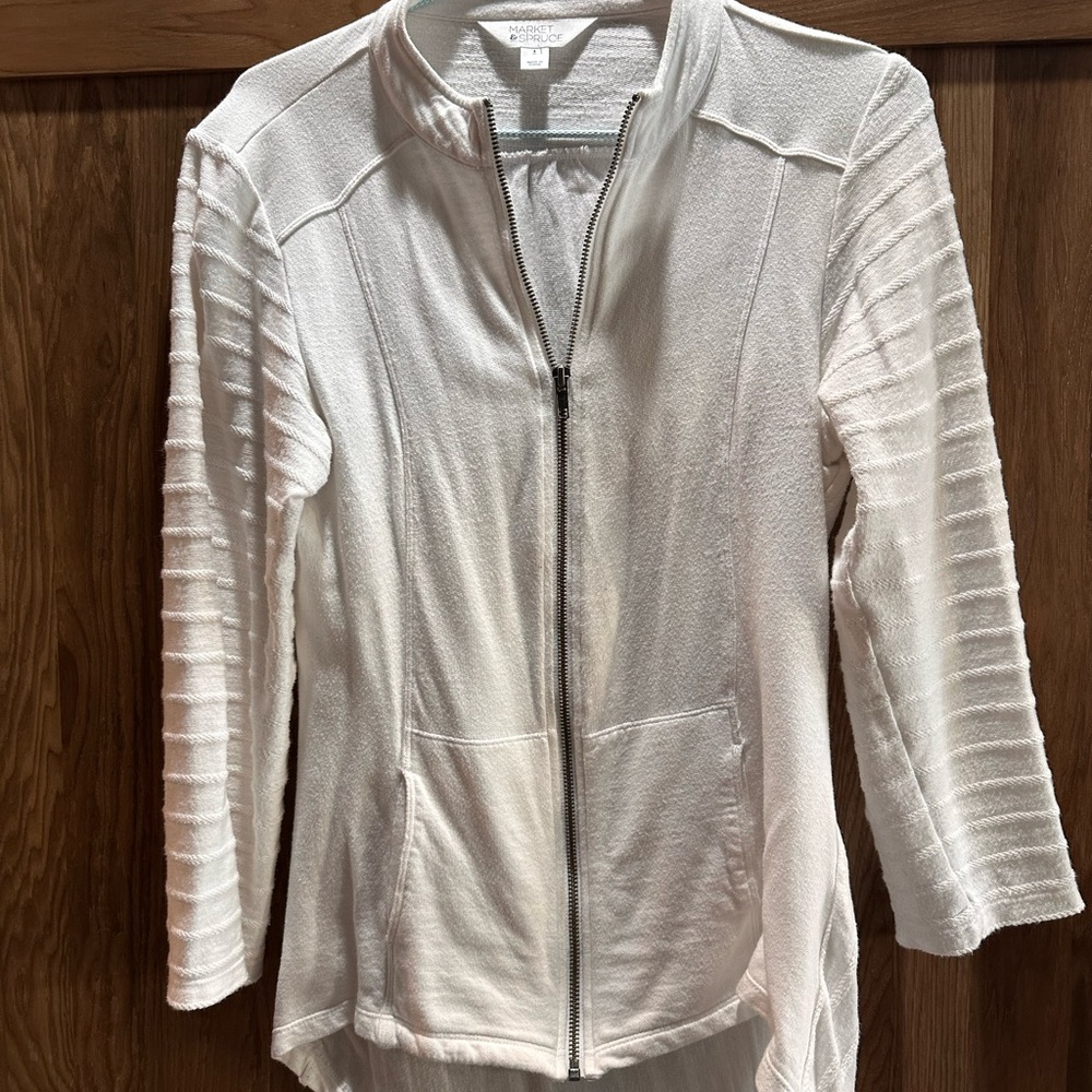 Market & Spruce white Textured Jacket size small